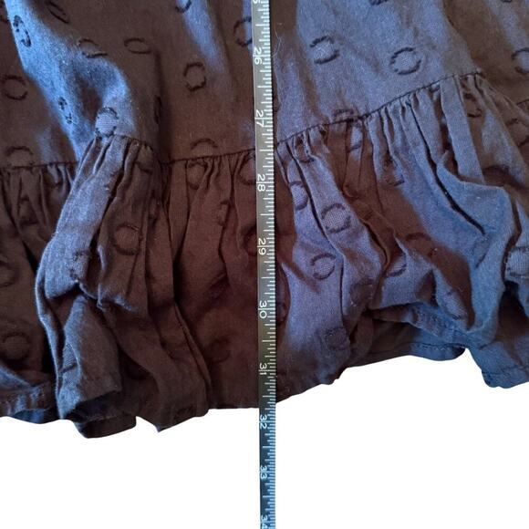 Cleobella Black Organic Cotton Ruffle Mini Dress Size Small 766F - Picture 4 of 13